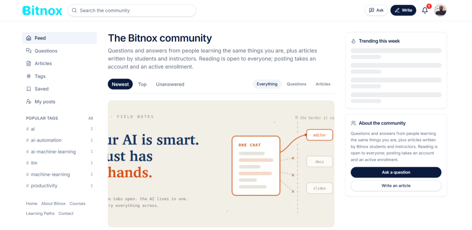 Community home page